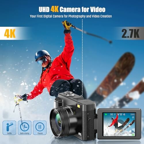 Oiadek 4K 48MP Autofocus Vlogging Camera